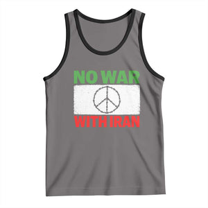 No War With Iran Tank Top Iranian People Support Barbed Wire Peace Sign TS11 Deep Heather Black Print Your Wear
