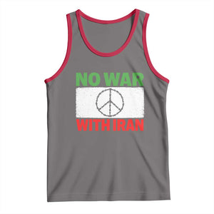 No War With Iran Tank Top Iranian People Support Barbed Wire Peace Sign TS11 Deep Heather Red Print Your Wear