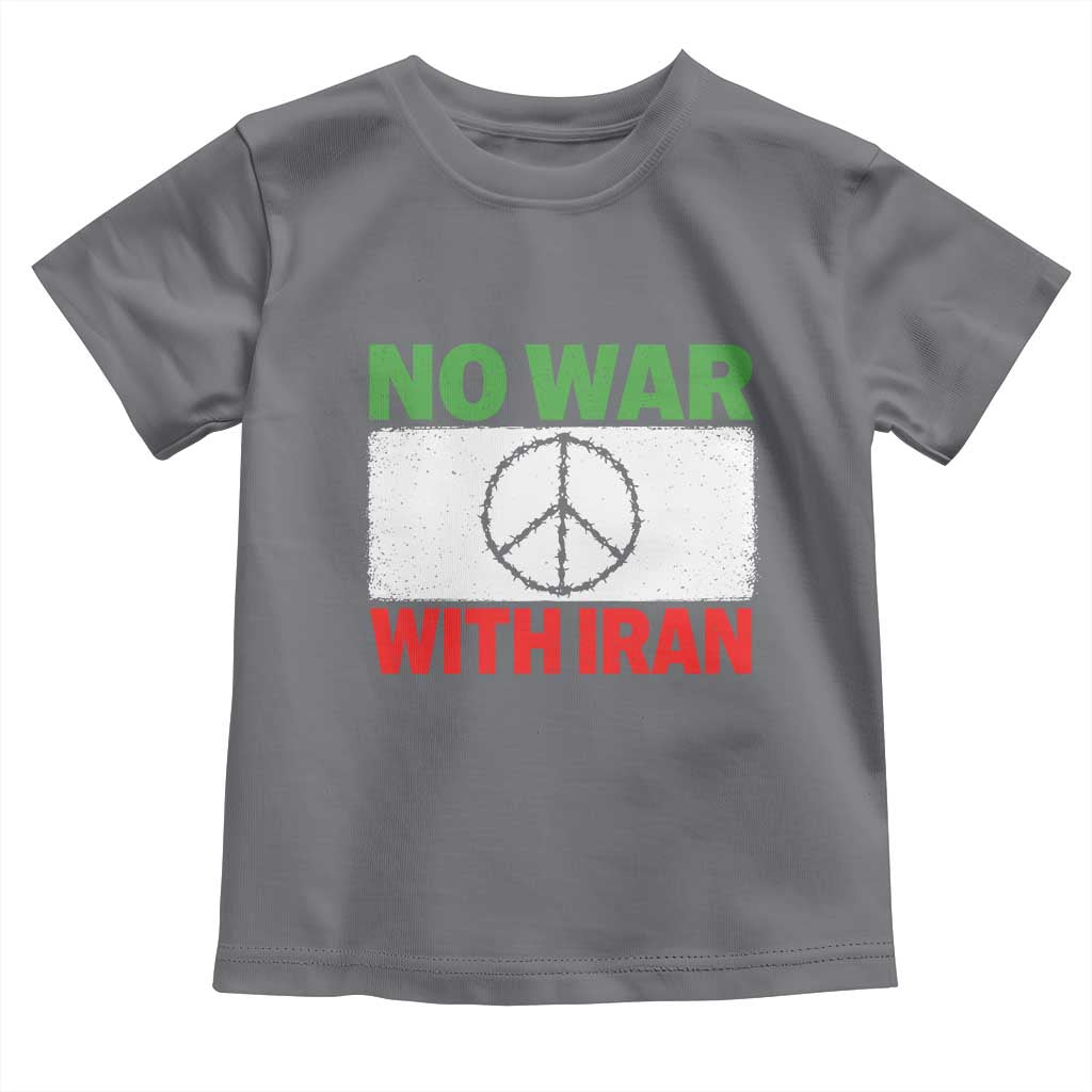 No War With Iran Toddler T Shirt Iranian People Support Barbed Wire Peace Sign TS11 Charcoal Print Your Wear