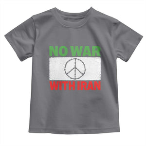 No War With Iran Toddler T Shirt Iranian People Support Barbed Wire Peace Sign TS11 Charcoal Print Your Wear