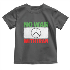 No War With Iran Toddler T Shirt Iranian People Support Barbed Wire Peace Sign TS11 Dark Heather Print Your Wear