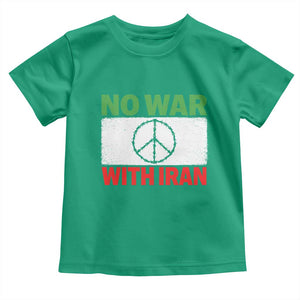 No War With Iran Toddler T Shirt Iranian People Support Barbed Wire Peace Sign TS11 Irish Green Print Your Wear