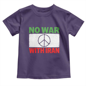 No War With Iran Toddler T Shirt Iranian People Support Barbed Wire Peace Sign TS11 Purple Print Your Wear