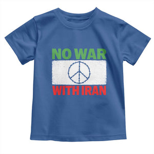 No War With Iran Toddler T Shirt Iranian People Support Barbed Wire Peace Sign TS11 Royal Blue Print Your Wear
