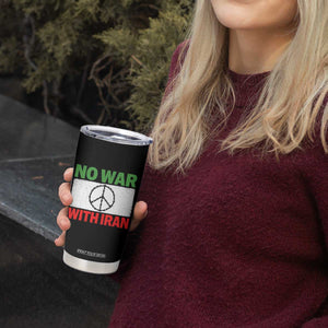 No War With Iran Tumbler Cup Iranian People Support Barbed Wire Peace Sign TS11 Print Your Wear