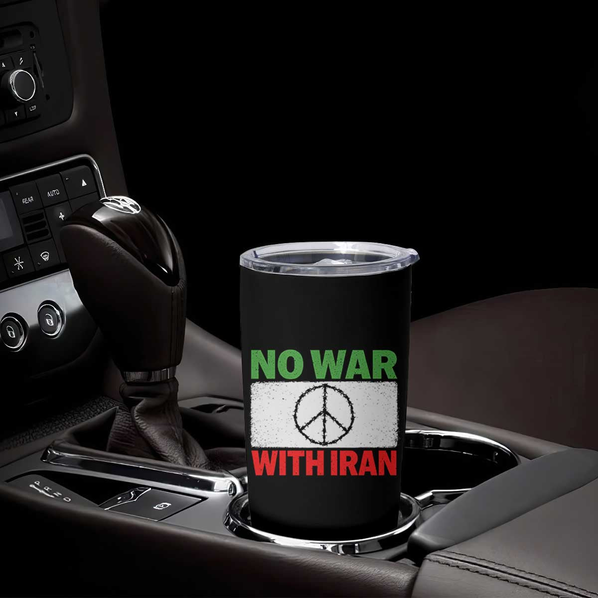 No War With Iran Tumbler Cup Iranian People Support Barbed Wire Peace Sign TS11 Print Your Wear