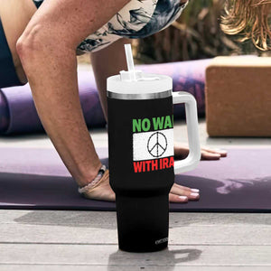 No War With Iran Tumbler With Handle Iranian People Support Barbed Wire Peace Sign TS11 Print Your Wear