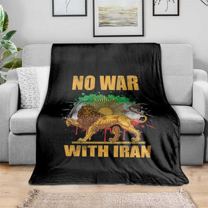 No War With Iran Throw Blanket Iran Flag Lion And Sun Persian Pride TS11 Print Your Wear