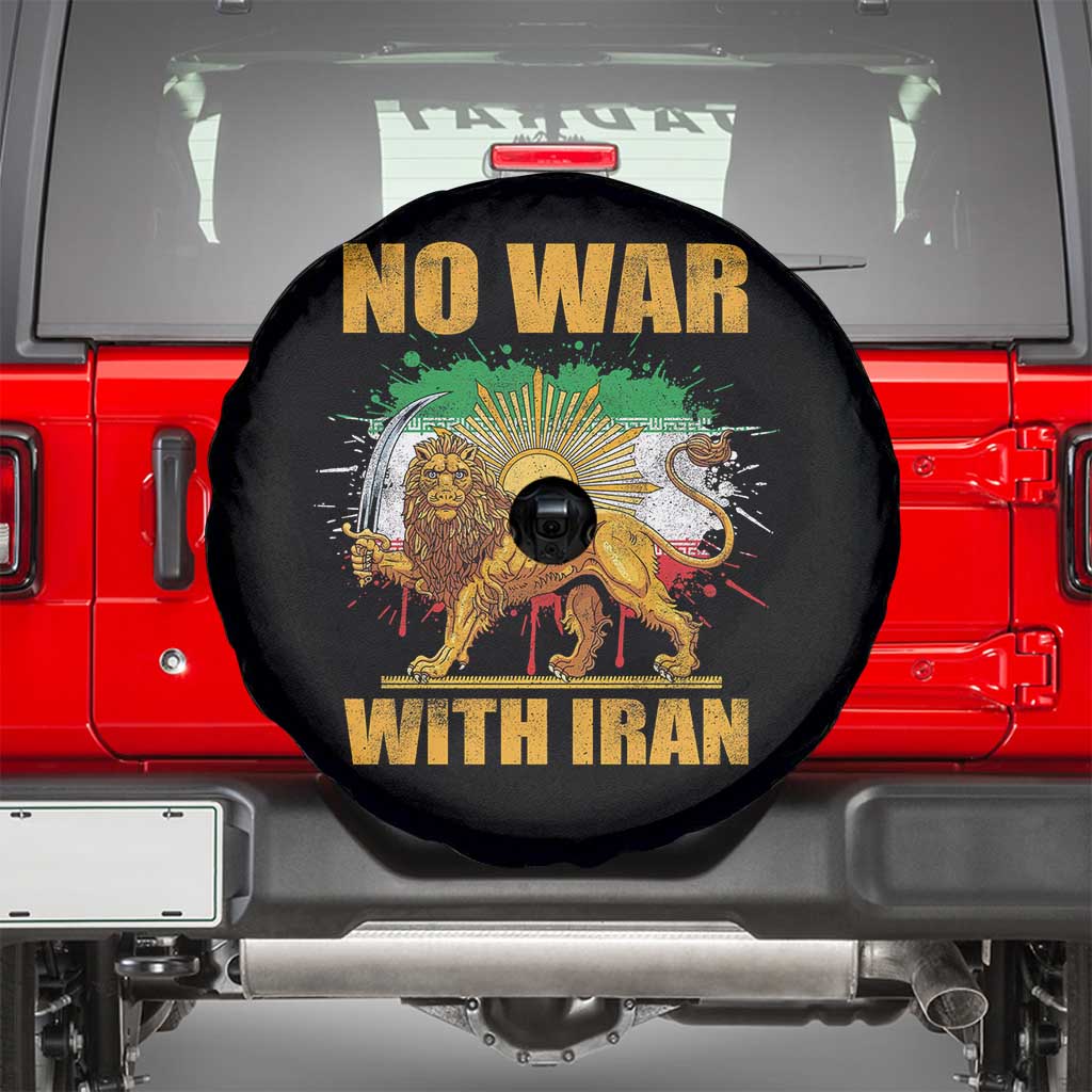 No War With Iran Spare Tire Cover Iran Flag Lion And Sun Persian Pride TS11 Black Print Your Wear