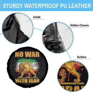 No War With Iran Spare Tire Cover Iran Flag Lion And Sun Persian Pride TS11 Print Your Wear