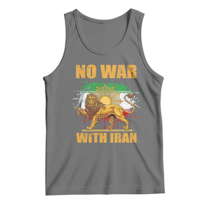 No War With Iran Tank Top Iran Flag Lion And Sun Persian Pride TS11 Black Heather Print Your Wear