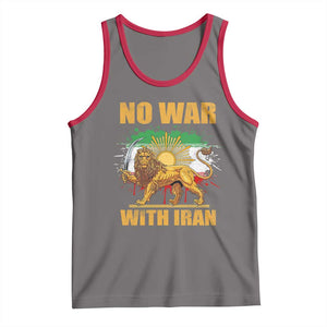 No War With Iran Tank Top Iran Flag Lion And Sun Persian Pride TS11 Deep Heather Red Print Your Wear