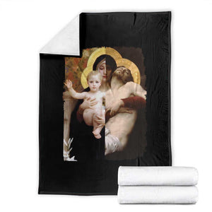 Jesus Christ and Mother Mary William Adolphe Bouguereau Art Throw Blanket TS11 Black Print Your Wear