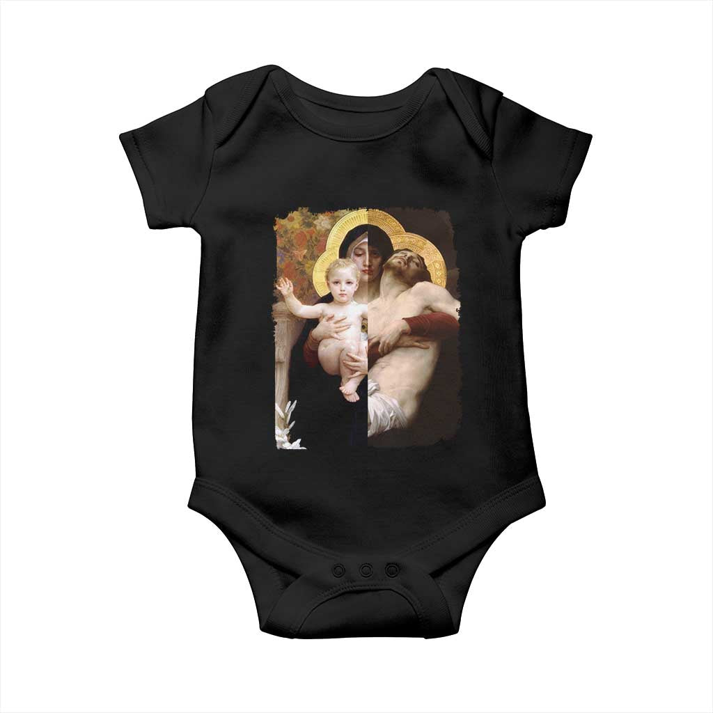 Jesus Christ and Mother Mary William Adolphe Bouguereau Art Baby Onesie TS11 Black Print Your Wear