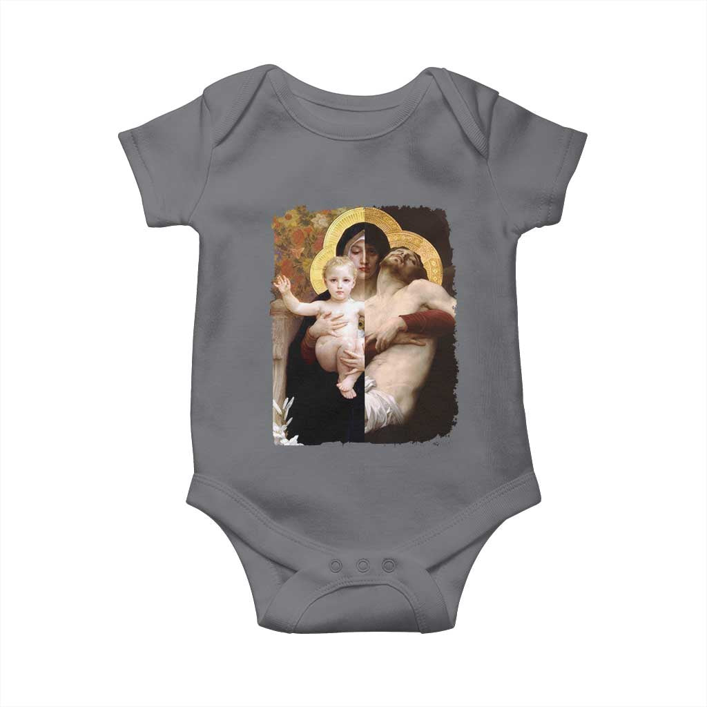 Jesus Christ and Mother Mary William Adolphe Bouguereau Art Baby Onesie TS11 Charcoal Print Your Wear