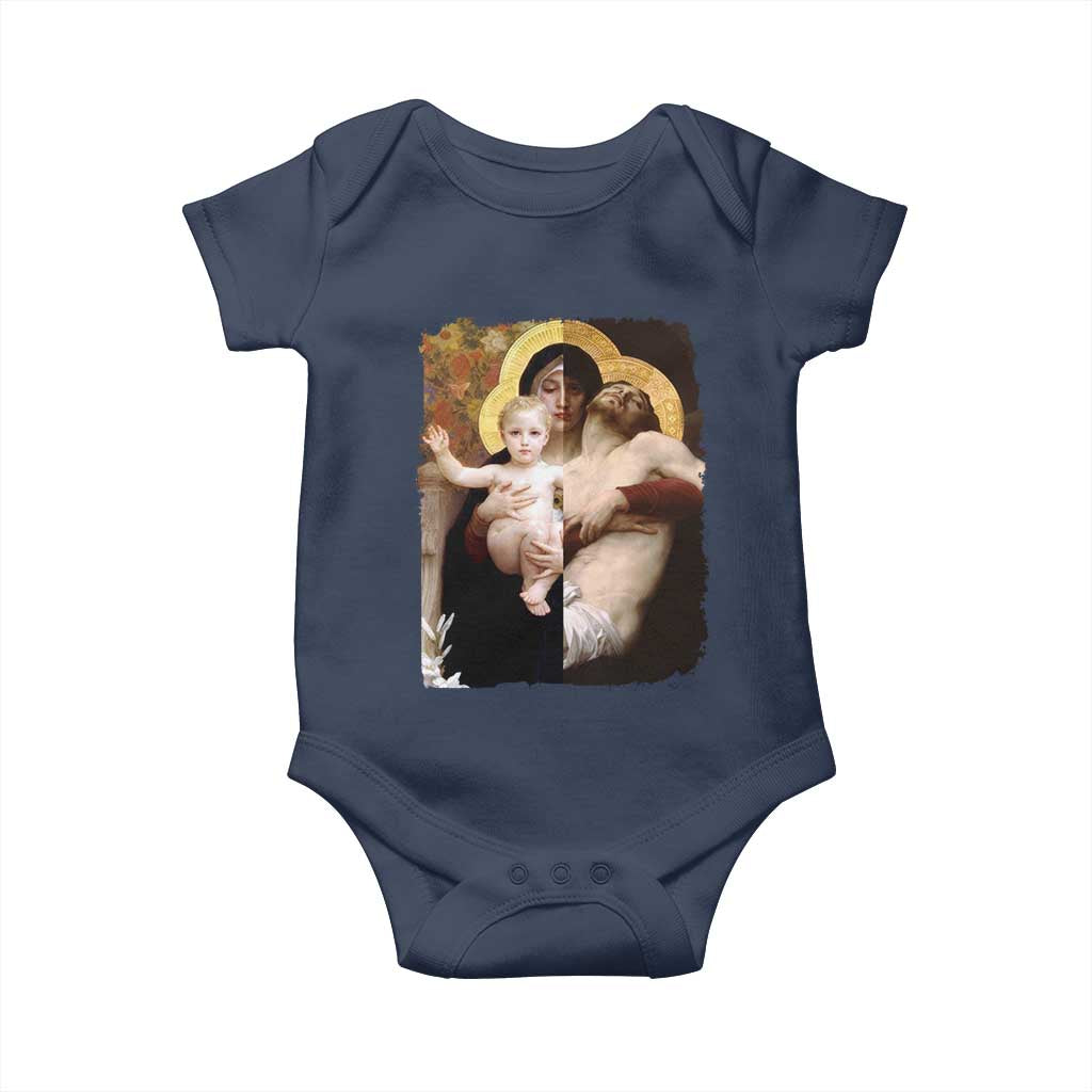 Jesus Christ and Mother Mary William Adolphe Bouguereau Art Baby Onesie TS11 Navy Print Your Wear