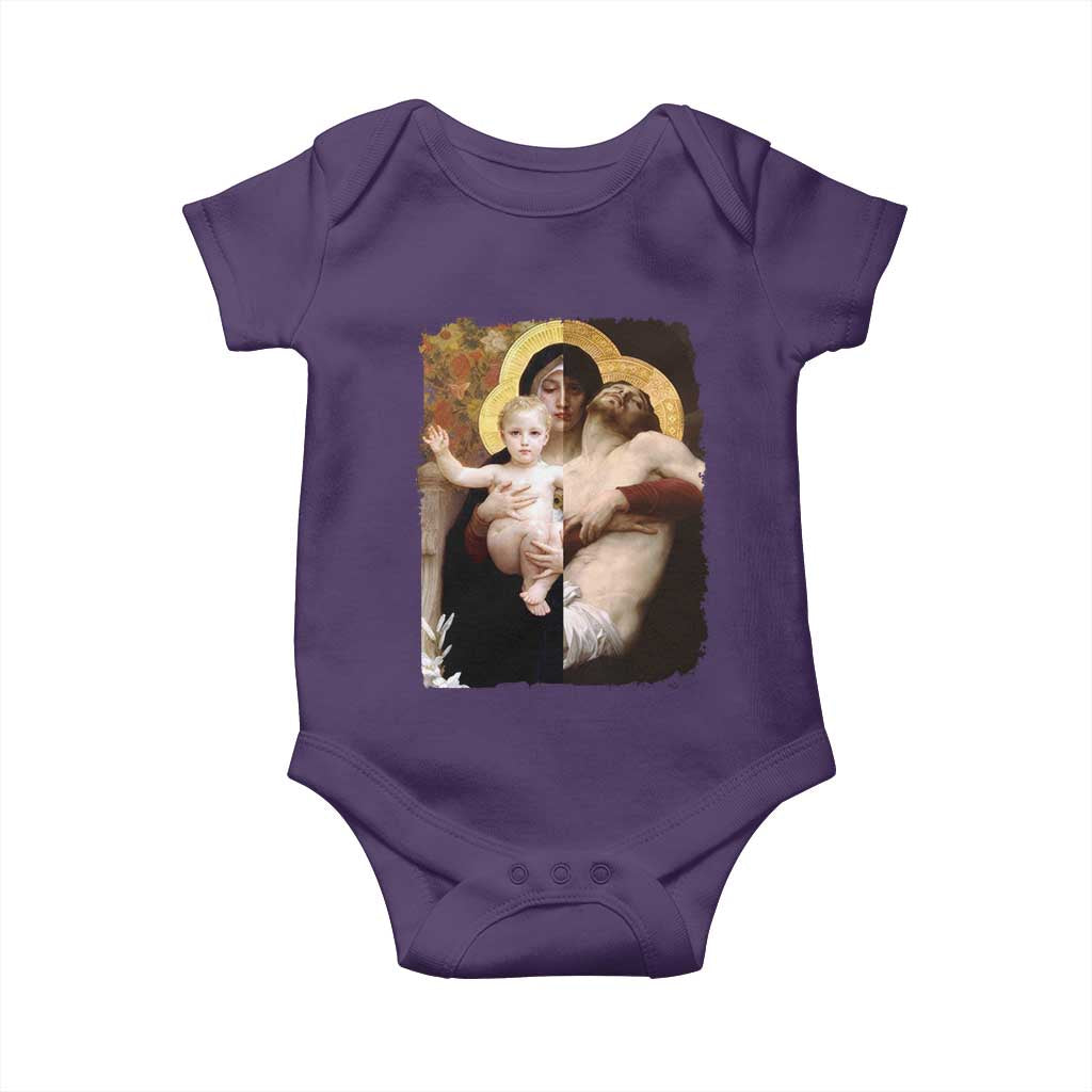 Jesus Christ and Mother Mary William Adolphe Bouguereau Art Baby Onesie TS11 Purple Print Your Wear