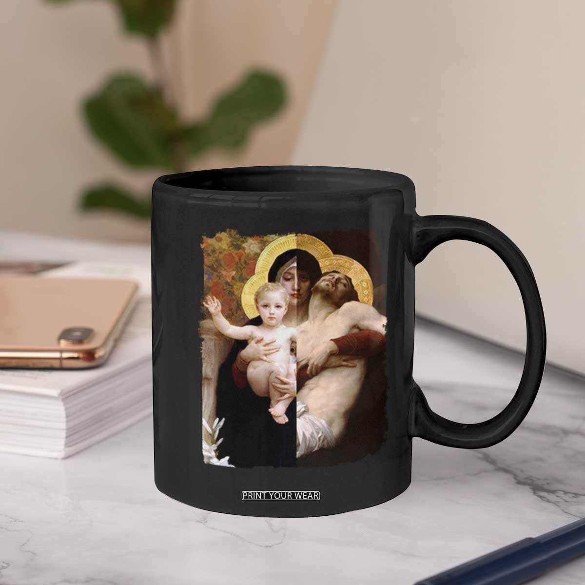 Jesus Christ and Mother Mary William Adolphe Bouguereau Art Coffee Mug TS11 Print Your Wear