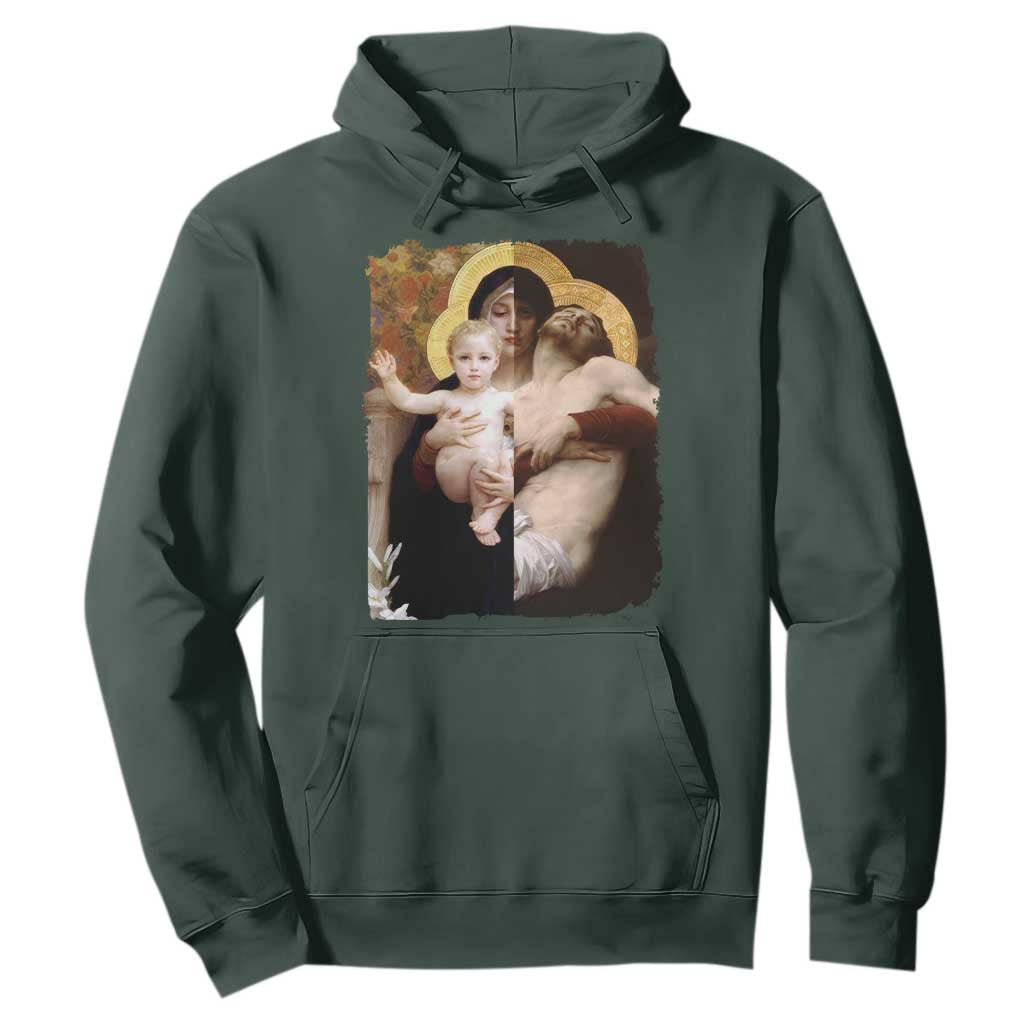 Jesus Christ and Mother Mary William Adolphe Bouguereau Art Hoodie TS11 Dark Forest Green Print Your Wear