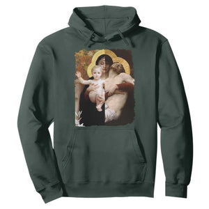 Jesus Christ and Mother Mary William Adolphe Bouguereau Art Hoodie TS11 Dark Forest Green Print Your Wear
