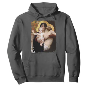 Jesus Christ and Mother Mary William Adolphe Bouguereau Art Hoodie TS11 Dark Heather Print Your Wear