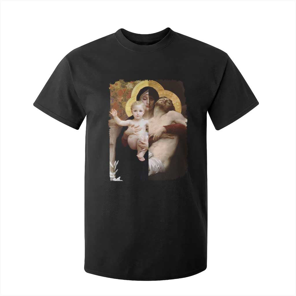 Jesus Christ and Mother Mary William Adolphe Bouguereau Art T Shirt For Kid TS11 Black Print Your Wear