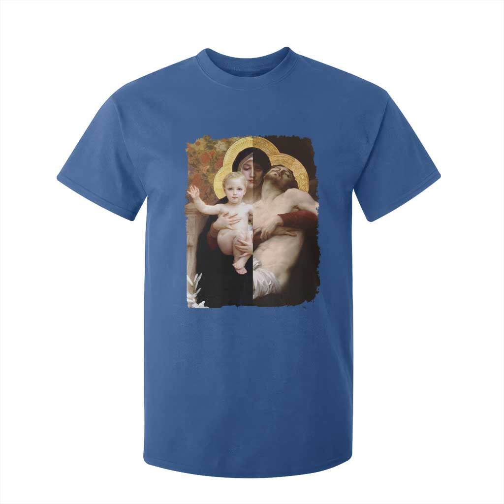 Jesus Christ and Mother Mary William Adolphe Bouguereau Art T Shirt For Kid TS11 Royal Blue Print Your Wear