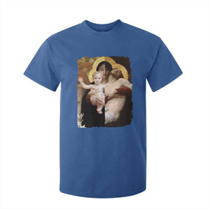 Jesus Christ and Mother Mary William Adolphe Bouguereau Art T Shirt For Kid TS11 Royal Blue Print Your Wear