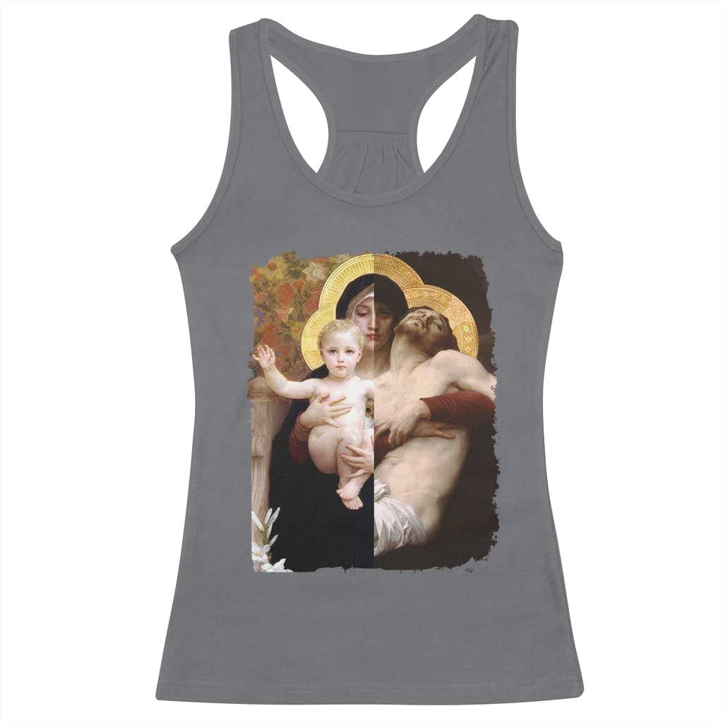 Jesus Christ and Mother Mary William Adolphe Bouguereau Art Racerback Tank Top TS11 Charcoal Print Your Wear