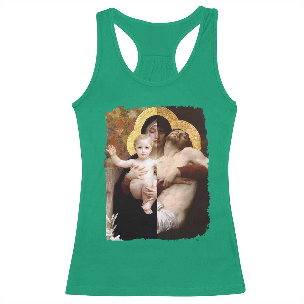 Jesus Christ and Mother Mary William Adolphe Bouguereau Art Racerback Tank Top TS11 Irish Green Print Your Wear