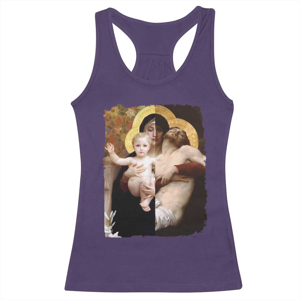 Jesus Christ and Mother Mary William Adolphe Bouguereau Art Racerback Tank Top TS11 Purple Print Your Wear