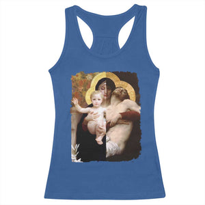 Jesus Christ and Mother Mary William Adolphe Bouguereau Art Racerback Tank Top TS11 Royal Blue Print Your Wear