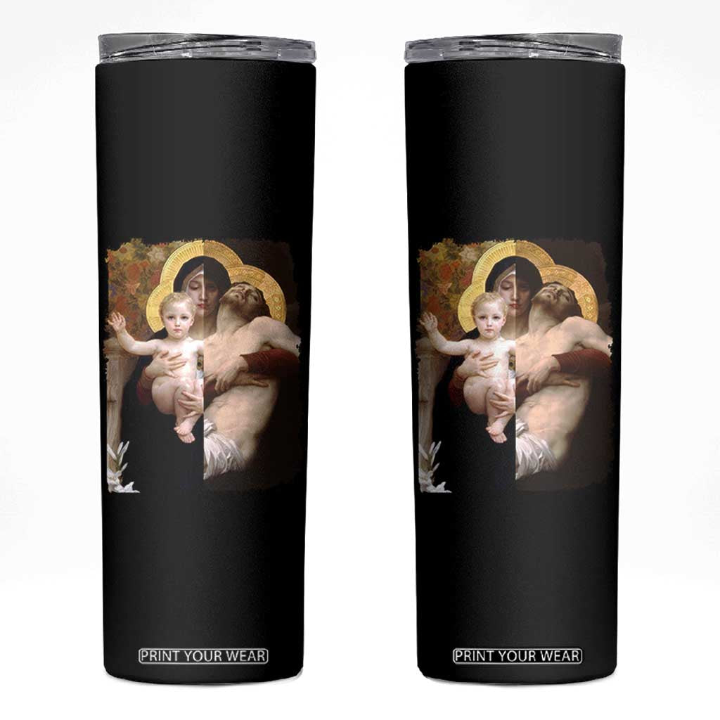 Jesus Christ and Mother Mary William Adolphe Bouguereau Art Skinny Tumbler TS11 Black Print Your Wear