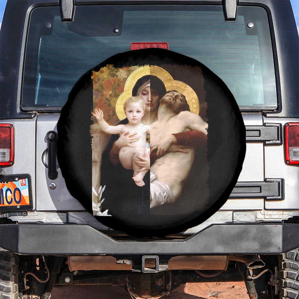 Jesus Christ and Mother Mary William Adolphe Bouguereau Art Spare Tire Cover TS11 No hole Black Print Your Wear