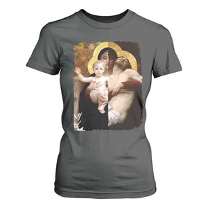 Jesus Christ and Mother Mary William Adolphe Bouguereau Art T Shirt For Women TS11 Dark Heather Print Your Wear