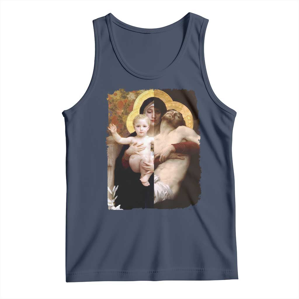 Jesus Christ and Mother Mary William Adolphe Bouguereau Art Tank Top TS11 Navy Print Your Wear