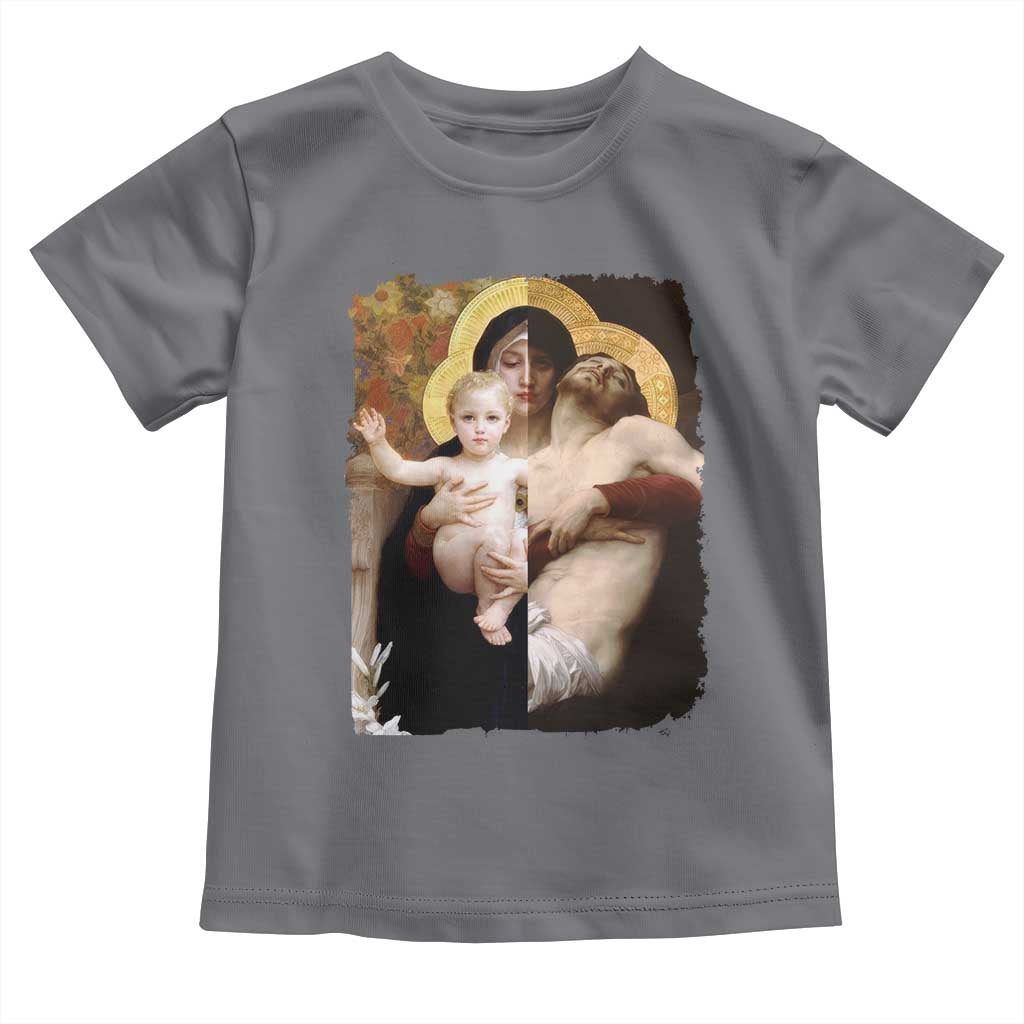Jesus Christ and Mother Mary William Adolphe Bouguereau Art Toddler T Shirt TS11 Charcoal Print Your Wear