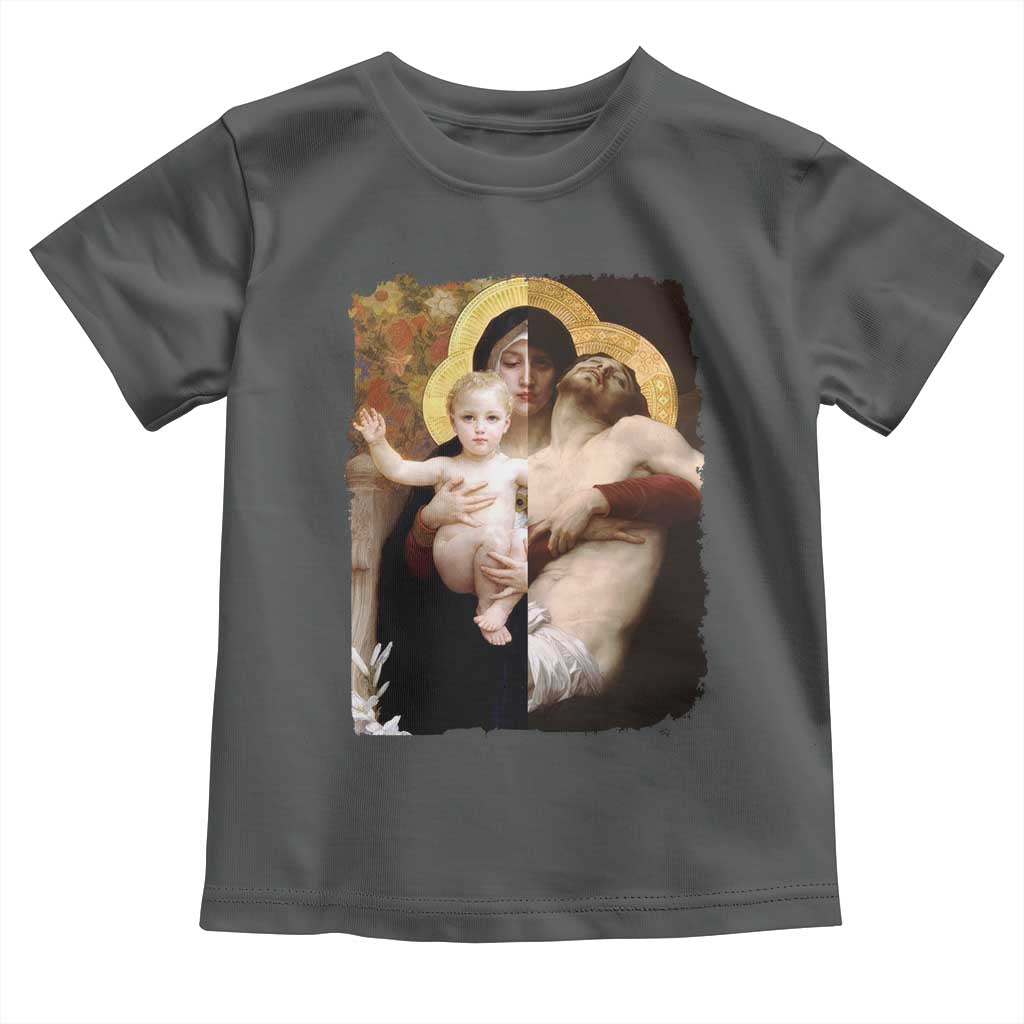 Jesus Christ and Mother Mary William Adolphe Bouguereau Art Toddler T Shirt TS11 Dark Heather Print Your Wear