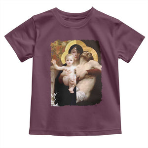 Jesus Christ and Mother Mary William Adolphe Bouguereau Art Toddler T Shirt TS11 Maroon Print Your Wear