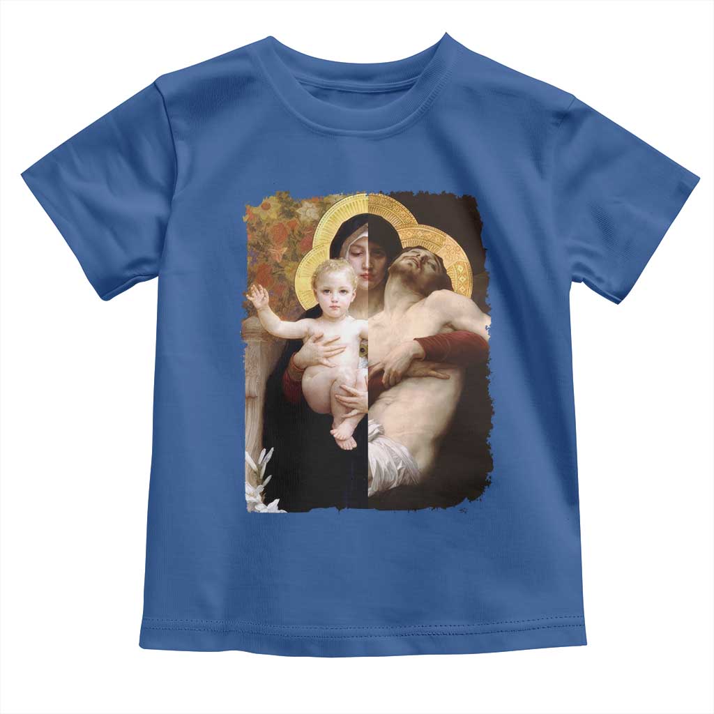Jesus Christ and Mother Mary William Adolphe Bouguereau Art Toddler T Shirt TS11 Royal Blue Print Your Wear