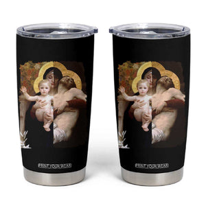 Jesus Christ and Mother Mary William Adolphe Bouguereau Art Tumbler Cup TS11 Black Print Your Wear