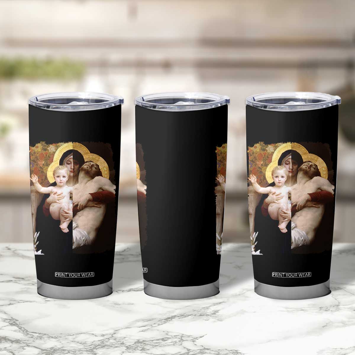 Jesus Christ and Mother Mary William Adolphe Bouguereau Art Tumbler Cup TS11 Print Your Wear
