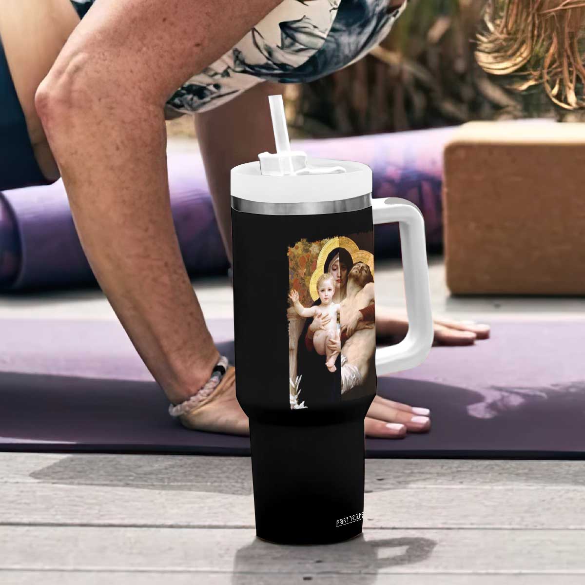 Jesus Christ and Mother Mary William Adolphe Bouguereau Art Tumbler With Handle TS11 Print Your Wear