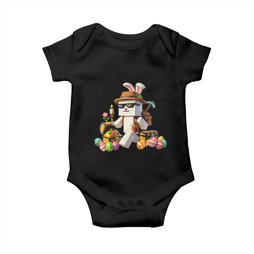 Funny Easter Day Bunny Miner Egg Video Game Baby Onesie TS11 Black Print Your Wear