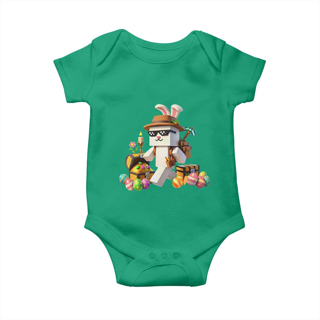 Funny Easter Day Bunny Miner Egg Video Game Baby Onesie TS11 Irish Green Print Your Wear