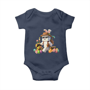 Funny Easter Day Bunny Miner Egg Video Game Baby Onesie TS11 Navy Print Your Wear