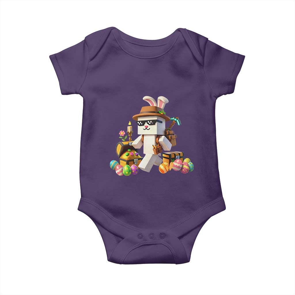 Funny Easter Day Bunny Miner Egg Video Game Baby Onesie TS11 Purple Print Your Wear
