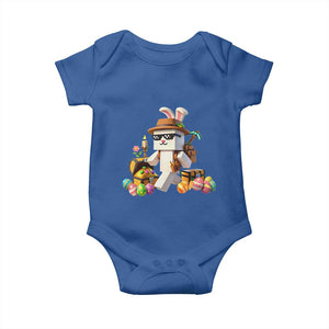 Funny Easter Day Bunny Miner Egg Video Game Baby Onesie TS11 Royal Blue Print Your Wear