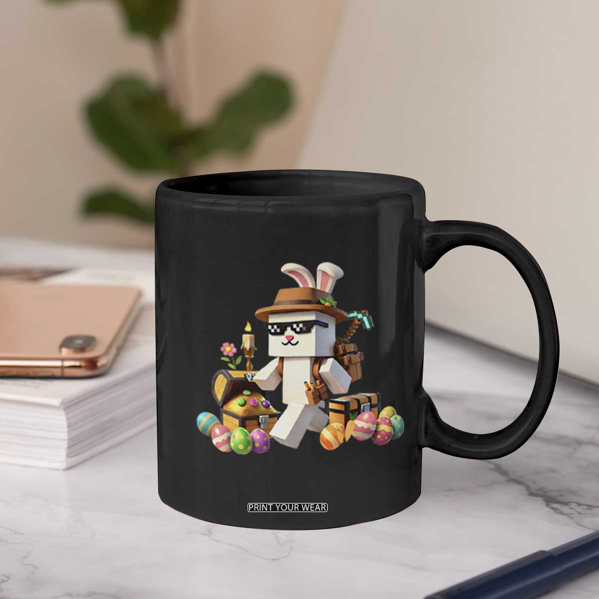 Funny Easter Day Bunny Miner Egg Video Game Coffee Mug TS11 Print Your Wear