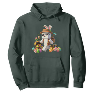 Funny Easter Day Bunny Miner Egg Video Game Hoodie TS11 Dark Forest Green Print Your Wear